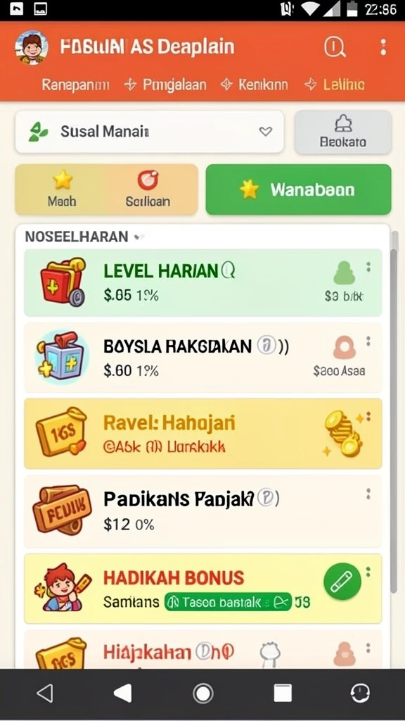 Level yang penuh tantangan dan rintangan seru.