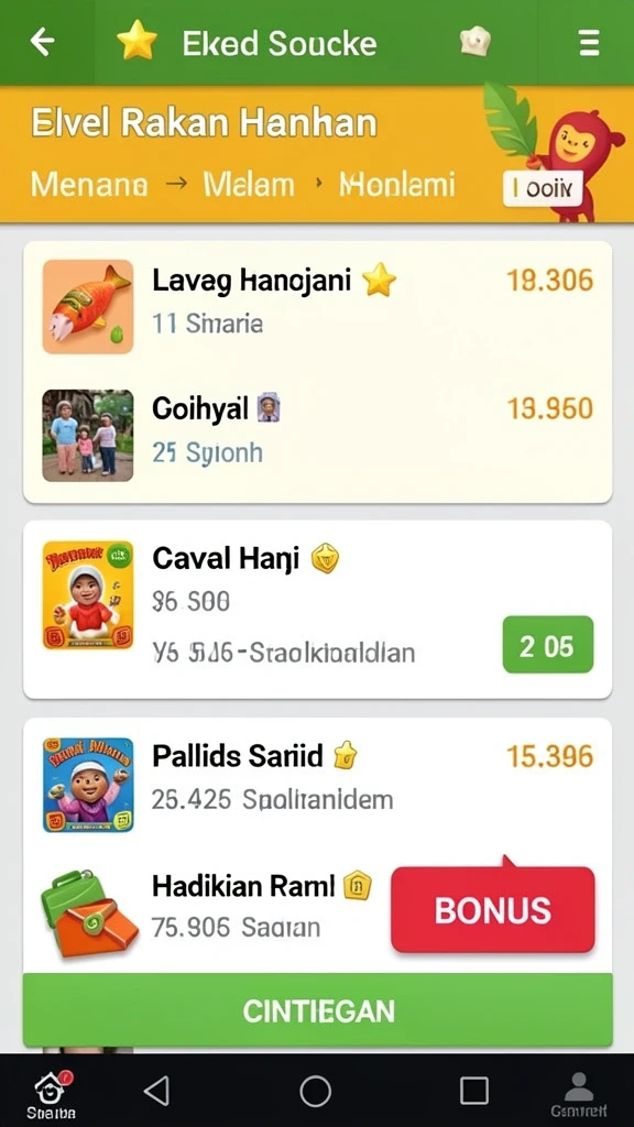 Tampilan menu utama yang mudah dinavigasi.