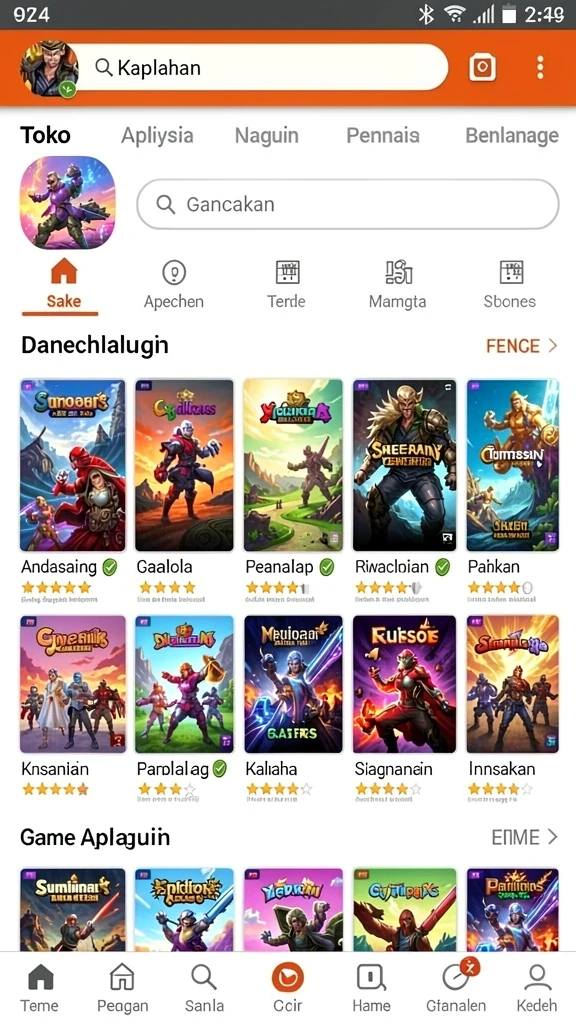 Tampilan utama aplikasi dengan grafik yang menawan.